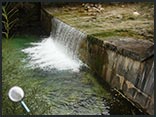 An idea of the stepped Langbathbach river near Ebensee into which the stunt actors jumped towards the end of the film.