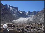 The Forno Glacier near Maloja in Switzerland which I read was used for the parachute jump at the beginning of the film.