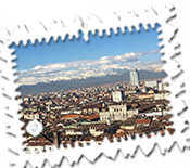 Mountain view from the top of the Mole Antonelliana in Turin