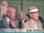 England vs India at Lord's, The 2000th Test and 100th between England and India saw a parade of former England and Indian players. Derek Underwood and Geoffrey Boycott are pictured.