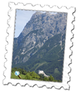 The Dachstein mountains dwarf even the formidable Burg Hohenwerfen