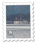 A distant view of St. Bartholomew's Church on the Koenigssee