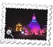 Vientiane's Patuxay Monument area is beautifully lit at night