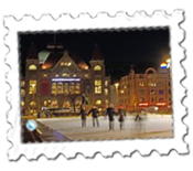 Evening skating in the centre of Helsinki