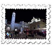 Dubrovnik’s main street at night with musical accompaniment