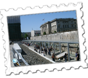 Topography of Terror with a rare remnant of the Berlin Wall in the background