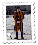 A Swiss Guard on duty at the Papal General Audience.