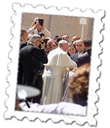 Papa Francesco blesses newly-weds after the General Audience