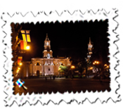 Arequipa's Plaza de Armas by night