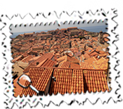 The orange-tiled roofs of Dubrovnik.