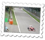 Two Ferraris at Monza during the Italian Grand Prix