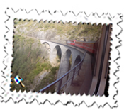 Our train travels over the Landwasser Viaduct