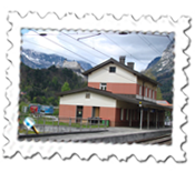 Werfen Bahnhof, used in Where Eagles Dare, with the castle in the background